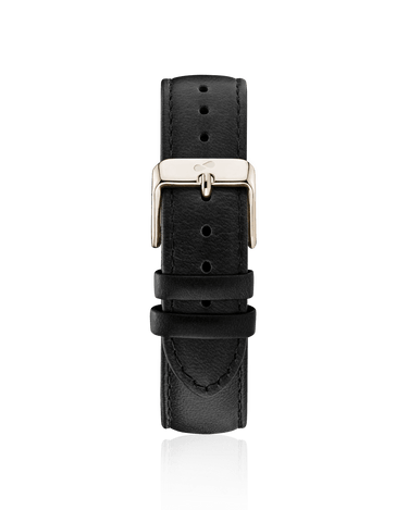 Black leather strap - Gold Strap | Oliver Green