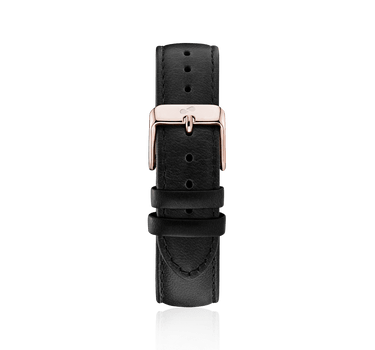 Black leather strap - Rose gold Strap | Oliver Green