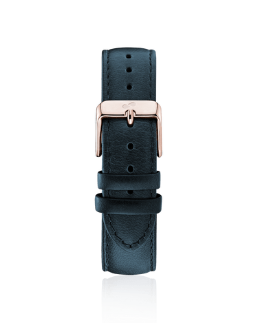 Blue leather strap - Rose gold Strap | Oliver Green