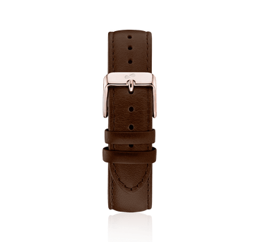 Dark Brown leather strap - Rose gold Strap | Oliver Green