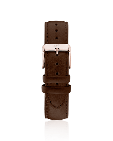 Dark Brown leather strap - Rose gold Strap | Oliver Green