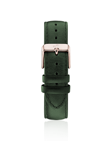 Green leather strap - Rose gold Strap | Oliver Green
